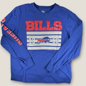 Buffalo Bills Long Sleeve Shirt Men Medium G-III‎ NFL Blue 1960 Patch Sleeve